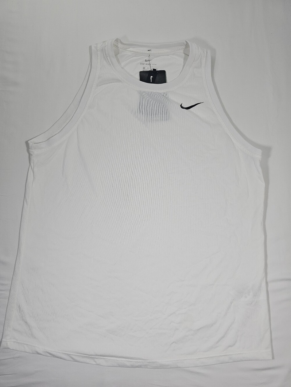 Nike White Women’s Athletic Tank with Black Swoosh